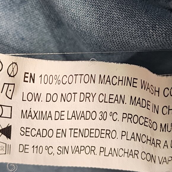 Mens Forever 21 Blue Denim Shirt Long Sleeve Button Up Front Pocket Size L - Picture 4 of 8